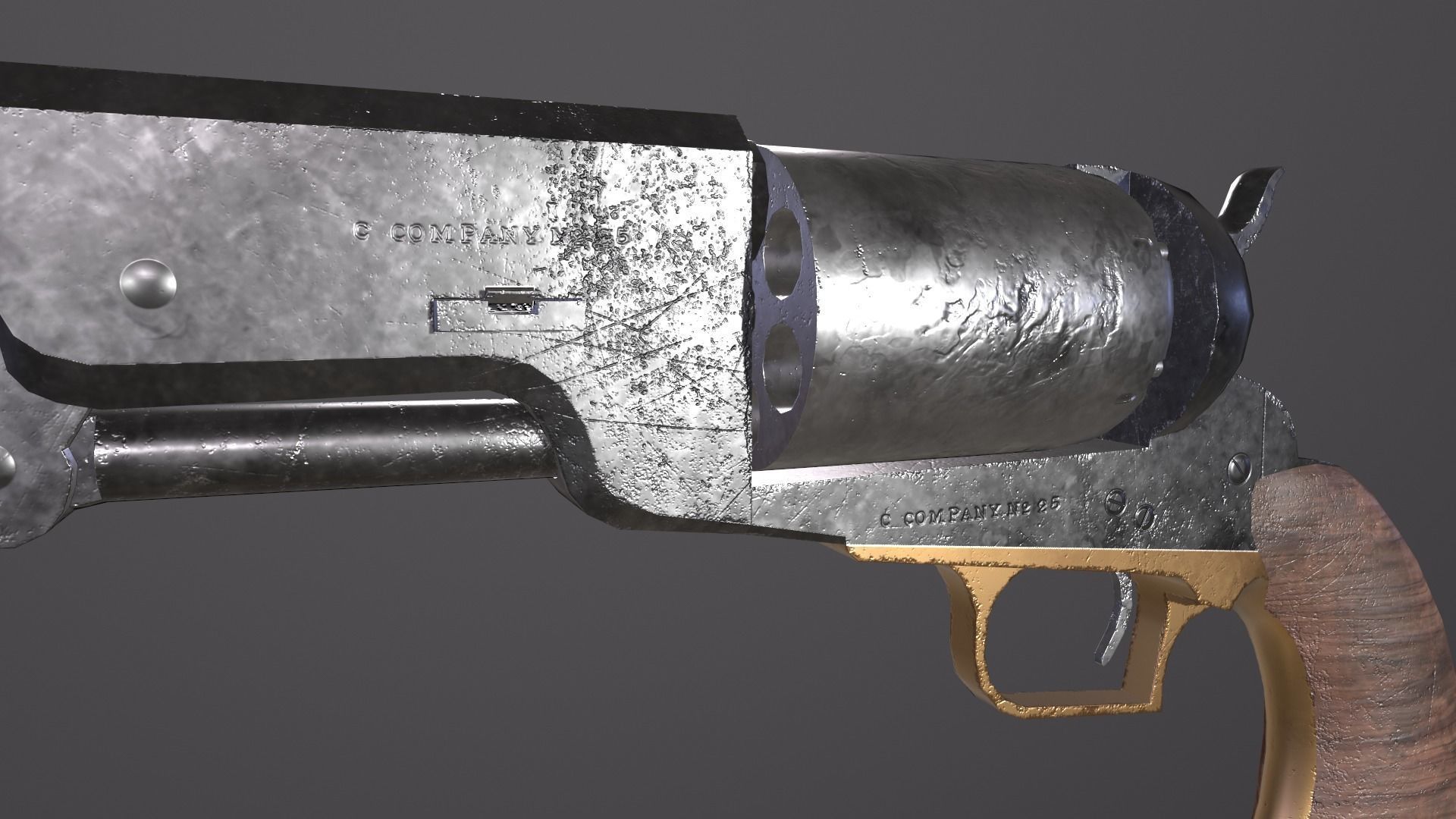 Walker Colt 1847 Low-poly 3D model_5