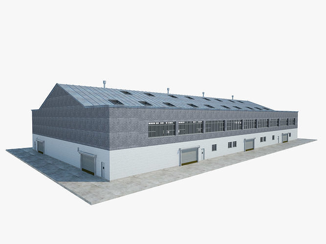 Warehouse interior and exterior 2 3D model 4