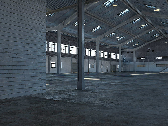 Warehouse interior and exterior 2 3D model 3