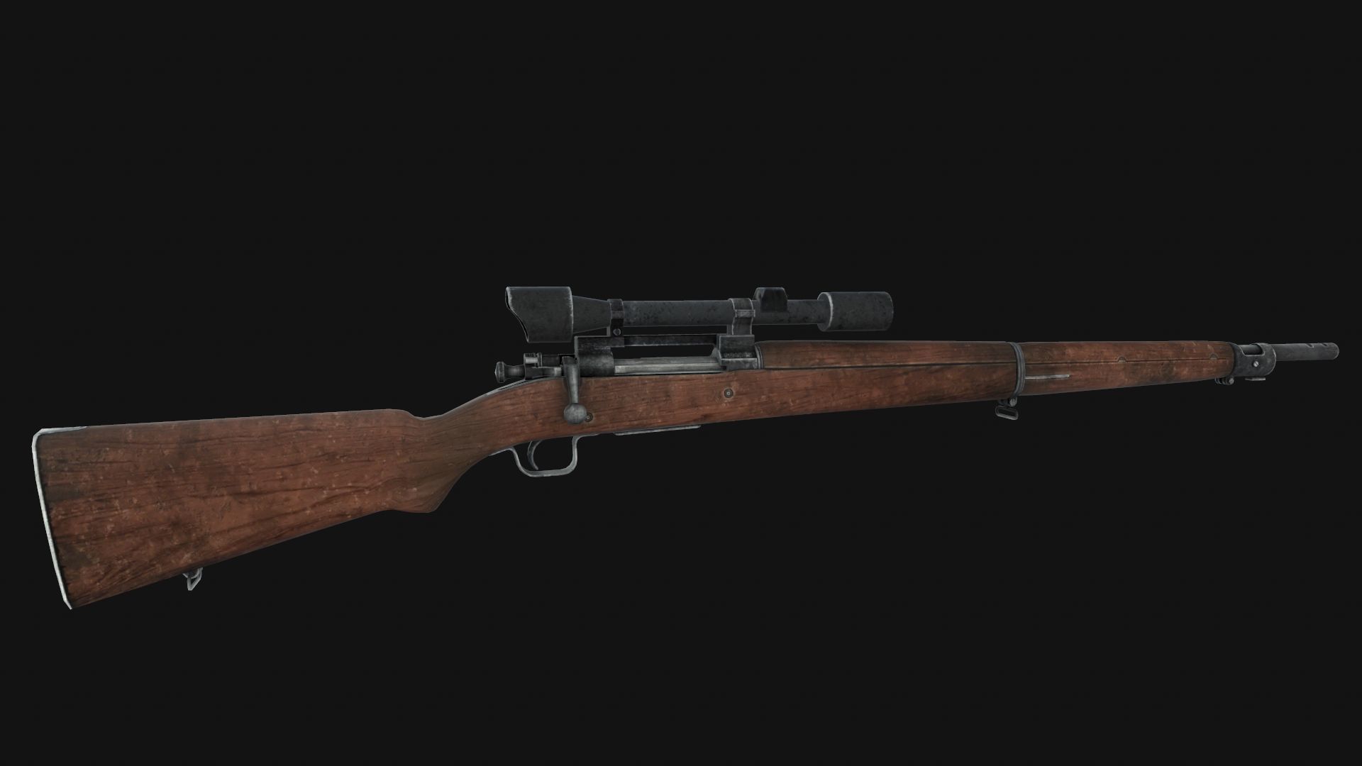 Springfield rifle Low-poly 3D model_3