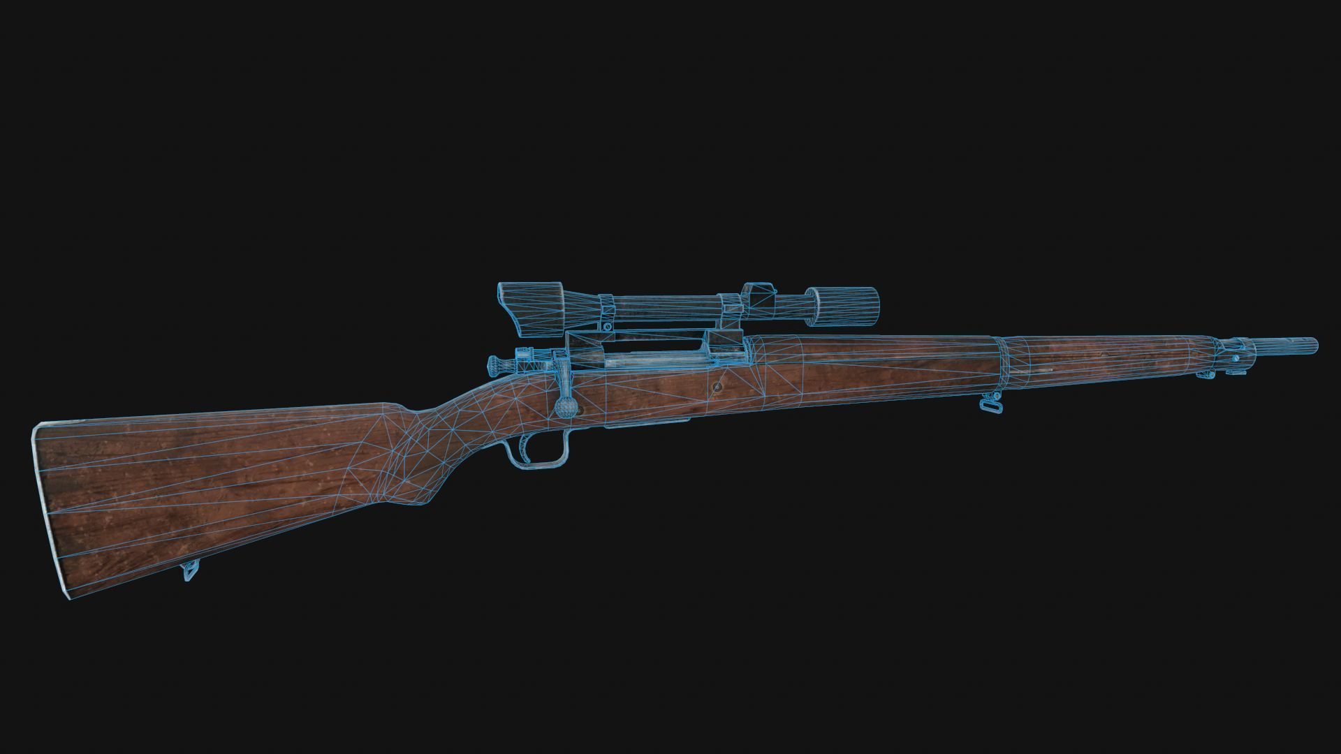Springfield rifle Low-poly 3D model_7