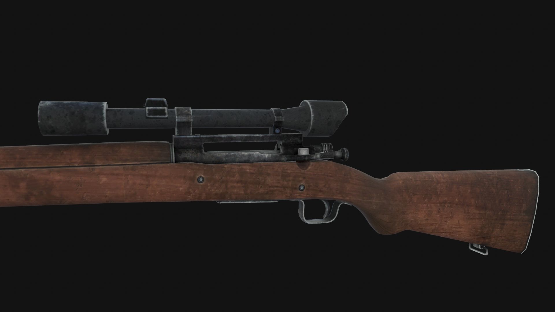 Springfield rifle Low-poly 3D model_2