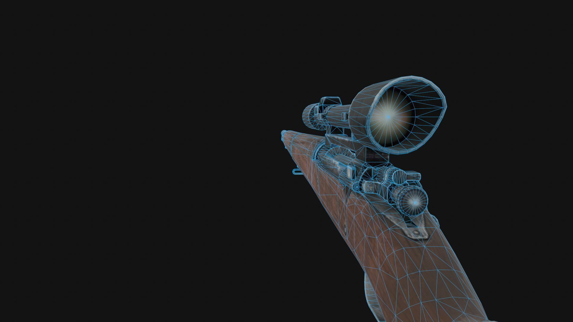 Springfield rifle Low-poly 3D model_8