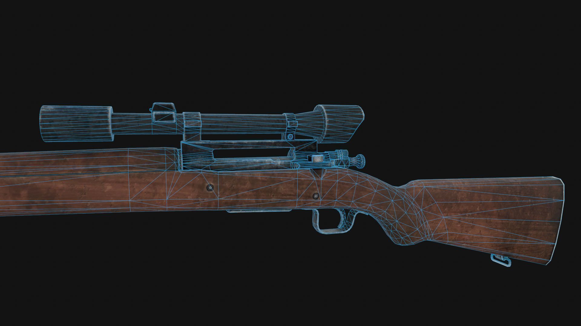 Springfield rifle Low-poly 3D model_6