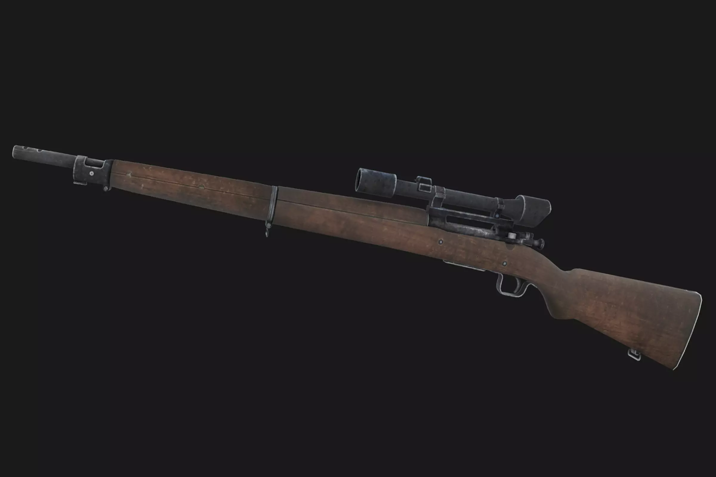 Springfield rifle Low-poly 3D model_0