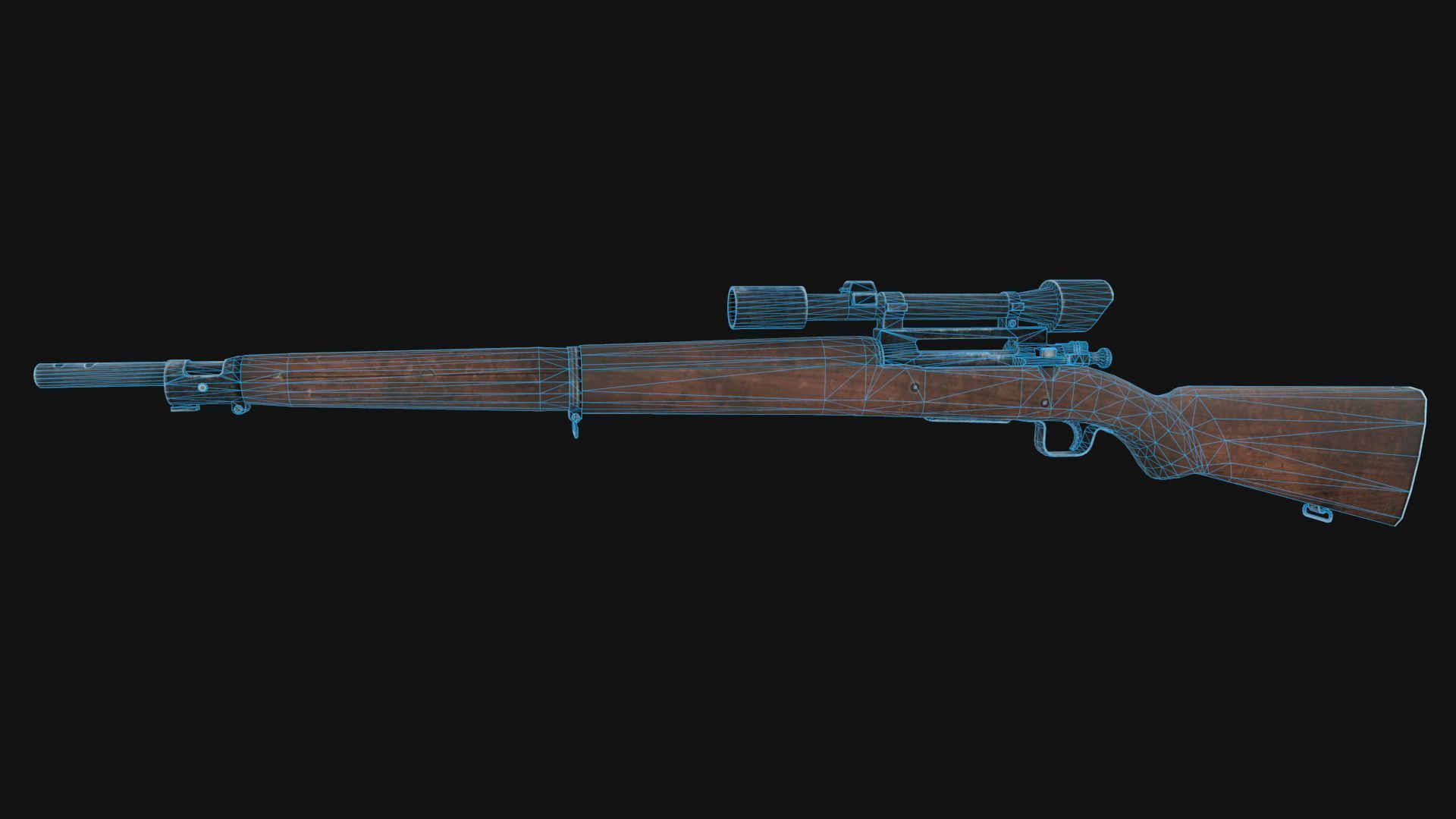 Springfield rifle Low-poly 3D model_5