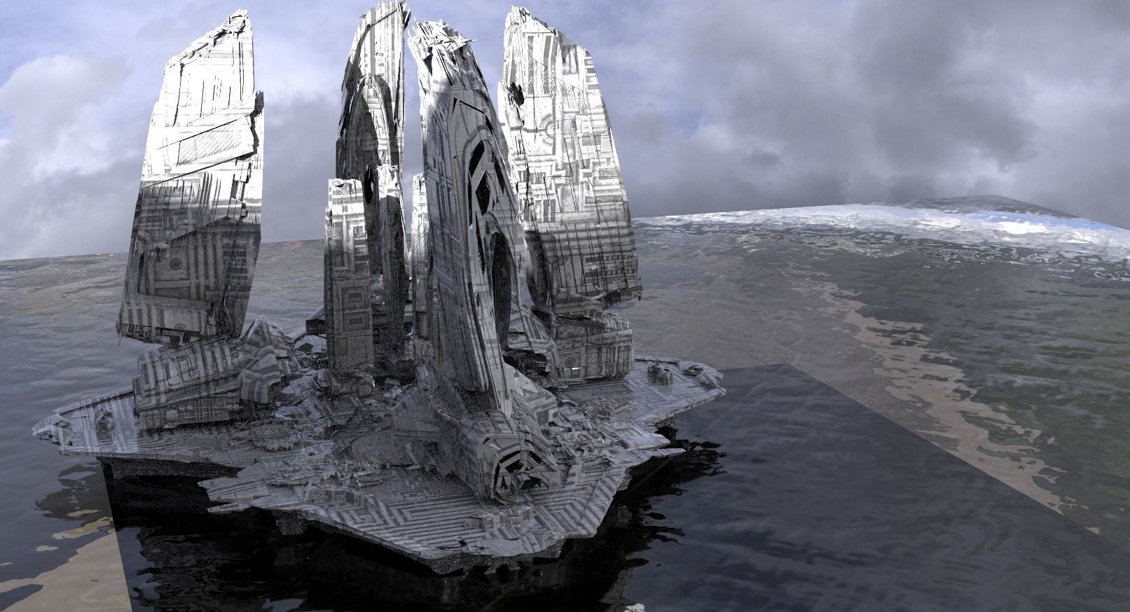 Halo Forerunner Huge complex structure  3D model_1