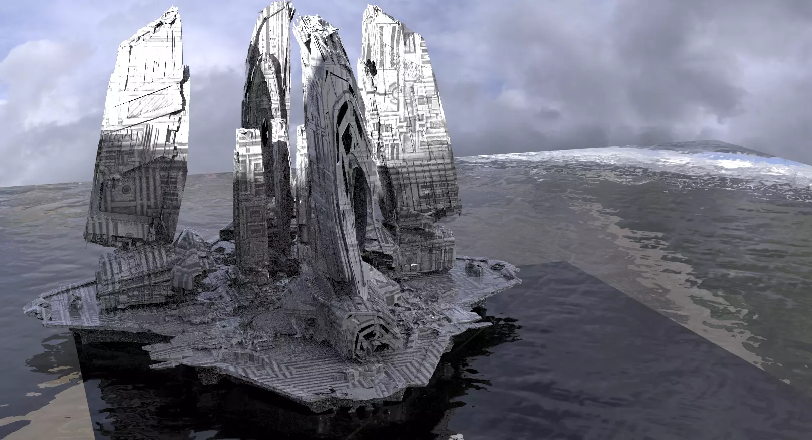 Halo Forerunner Huge complex structure  3D model_0