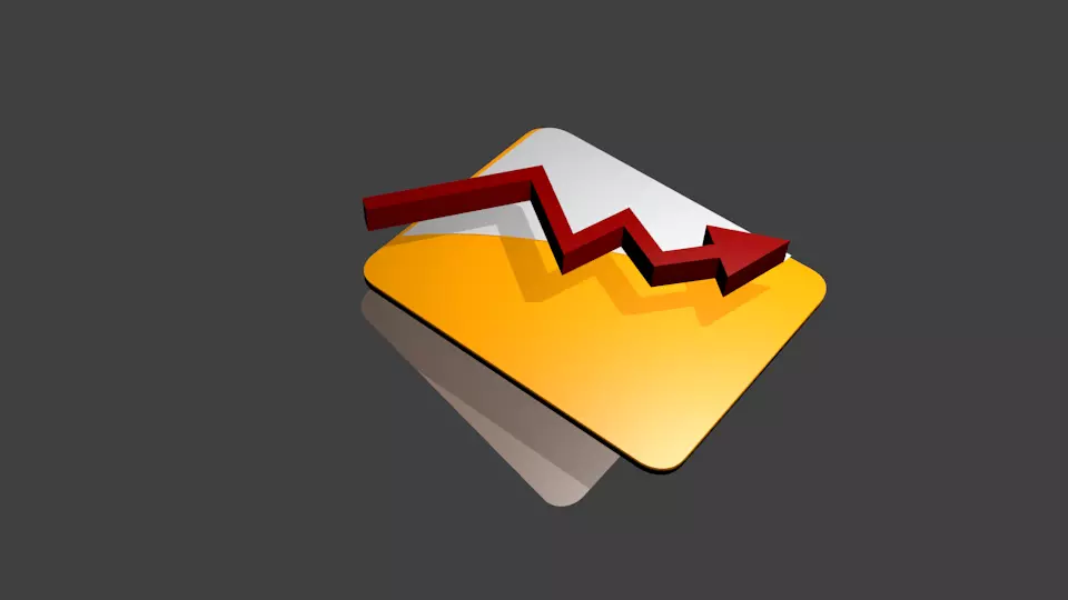 Chart with an arrow Low-poly 3D model