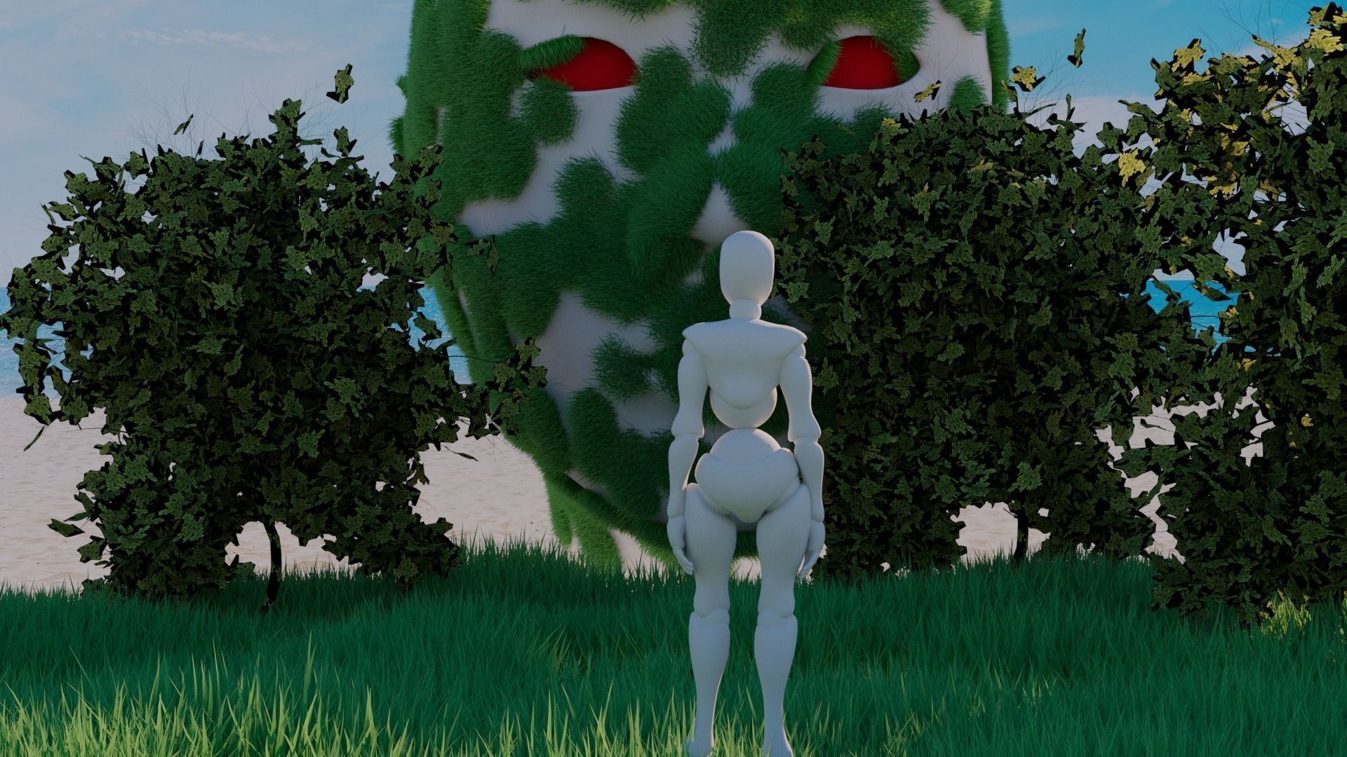 Sci-fi Futuristic forest style Low-poly 3D model_4