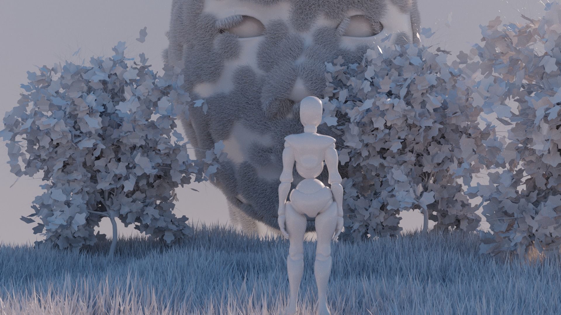 Sci-fi Futuristic forest style Low-poly 3D model_5