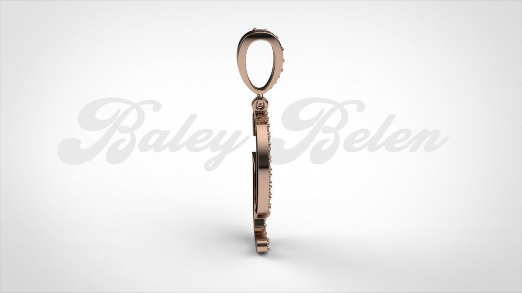 Pendant alphabet berkshire  G medium  3D print model_10