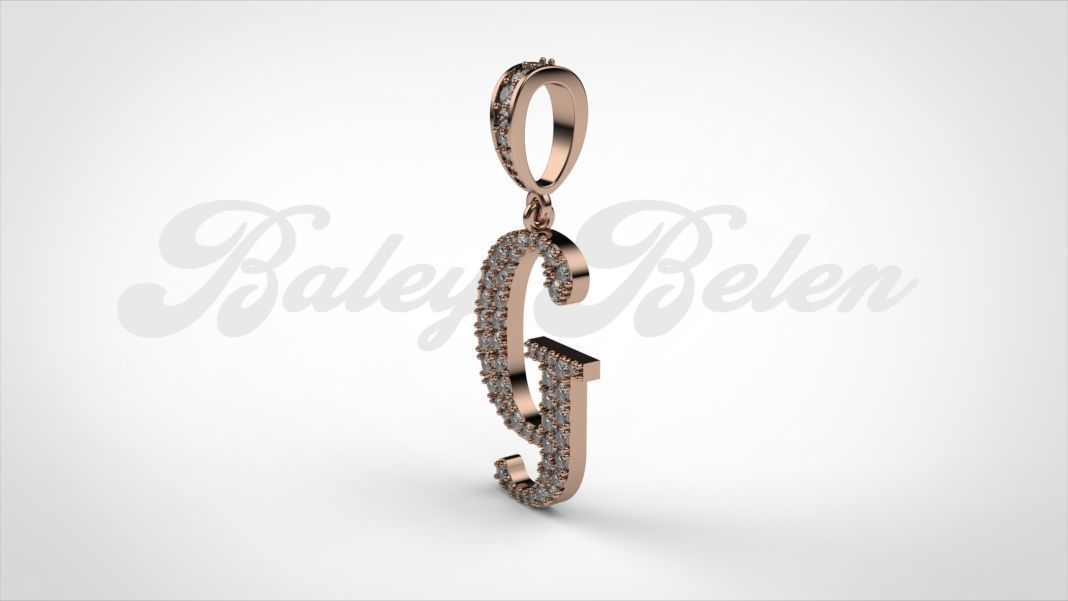 Pendant alphabet berkshire  G medium  3D print model_2