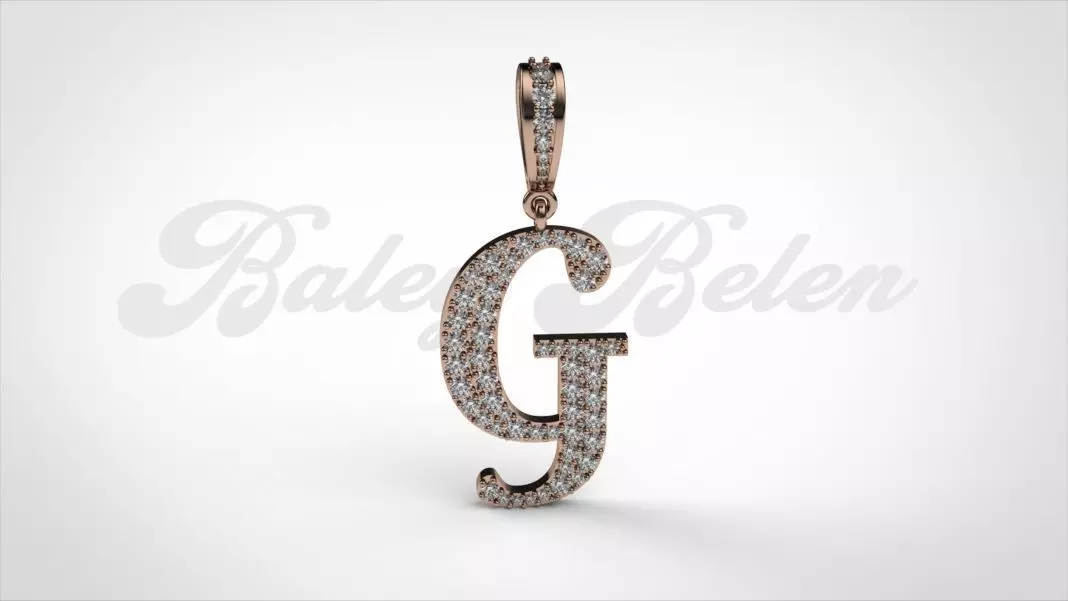 Pendant alphabet berkshire  G medium  3D print model_0