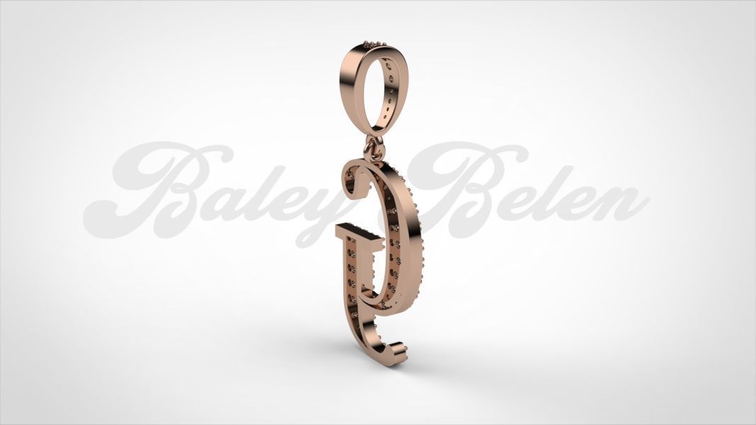 Pendant alphabet berkshire  G medium  3D print model_9