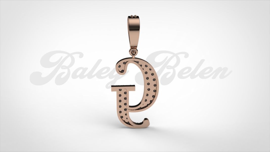 Pendant alphabet berkshire  G medium  3D print model_7
