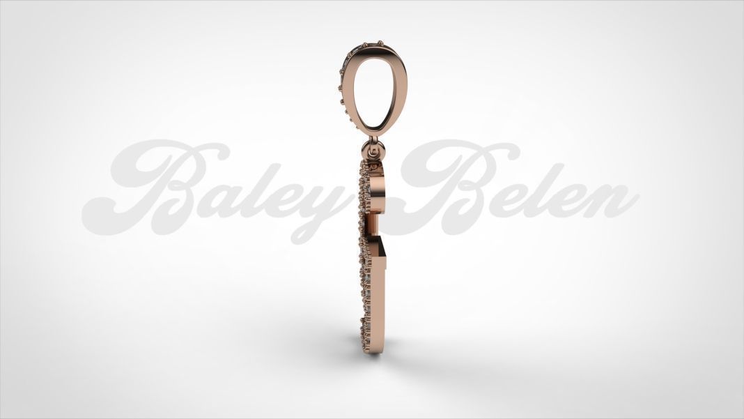 Pendant alphabet berkshire  G medium  3D print model_4