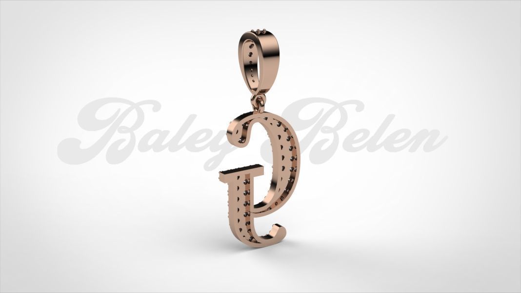 Pendant alphabet berkshire  G medium  3D print model_6