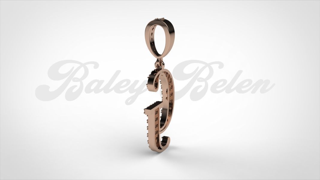 Pendant alphabet berkshire  G medium  3D print model_5