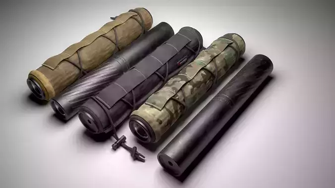 Supressor case Low-poly 3D model