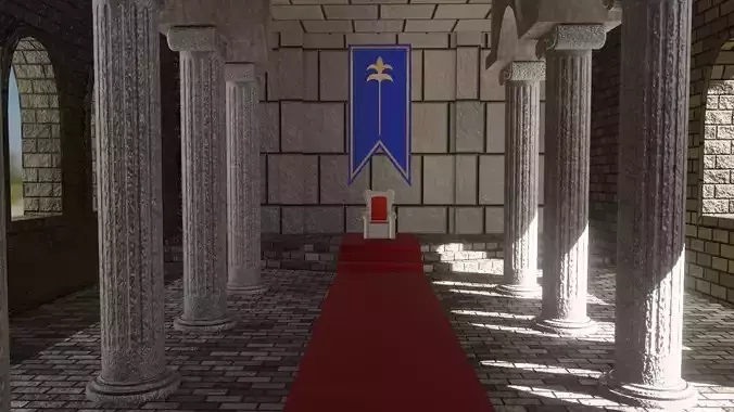 Throne Room - Medieval - Sala do Trono Low-poly 3D model