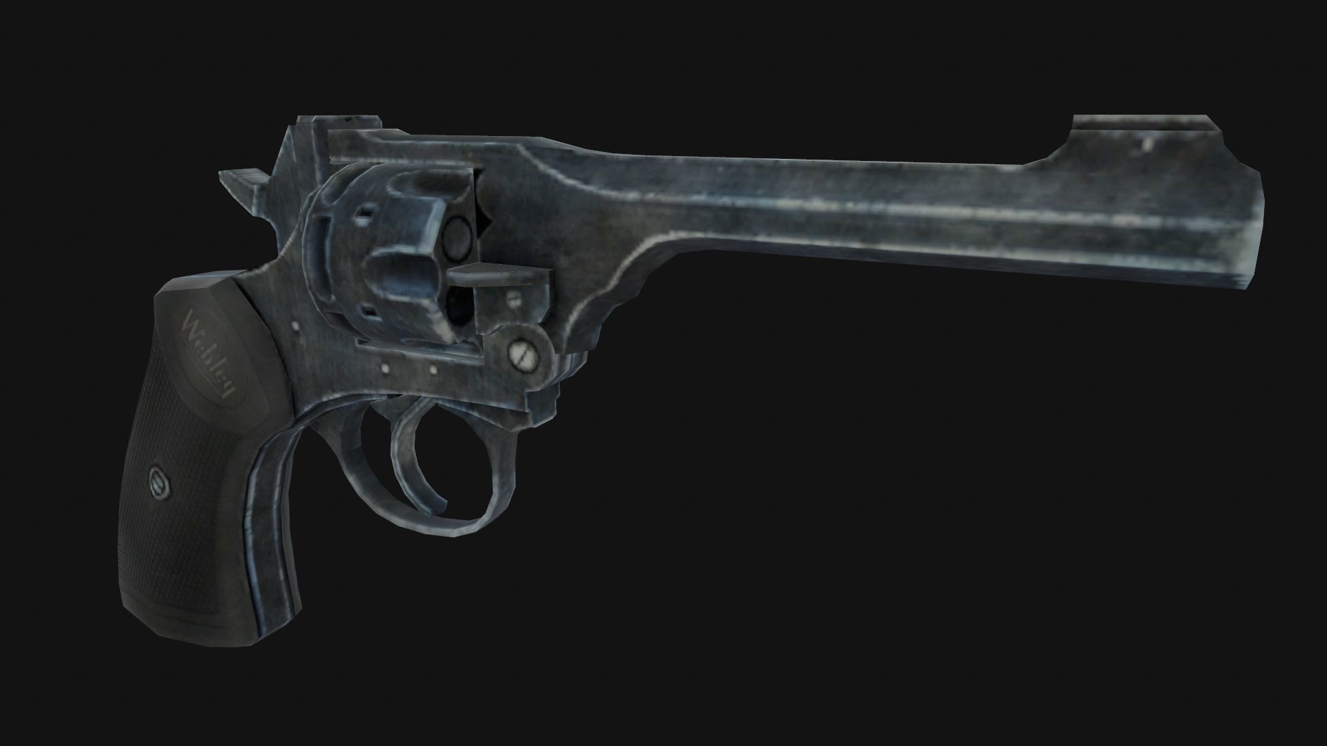 Webley Revolver Low-poly 3D model_3