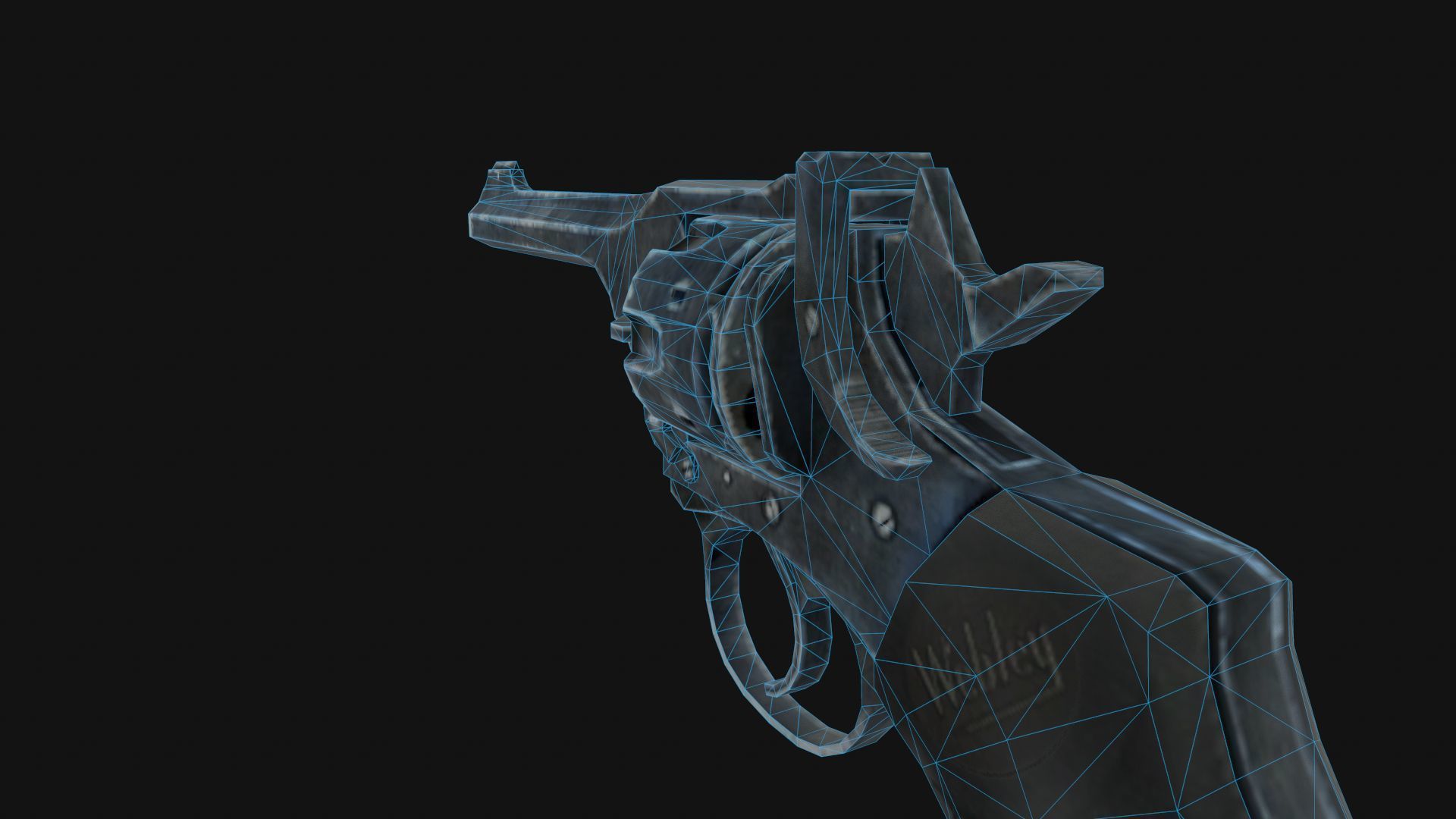 Webley Revolver Low-poly 3D model_8