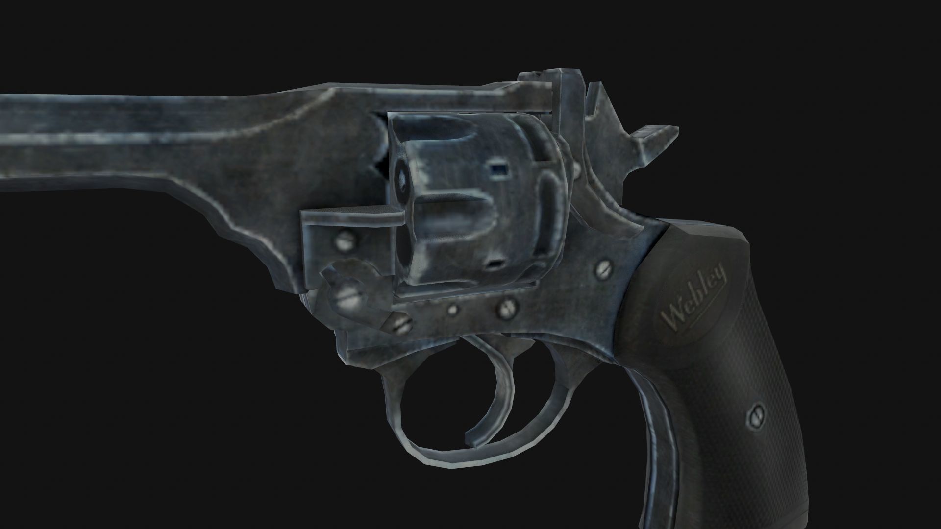 Webley Revolver Low-poly 3D model_2