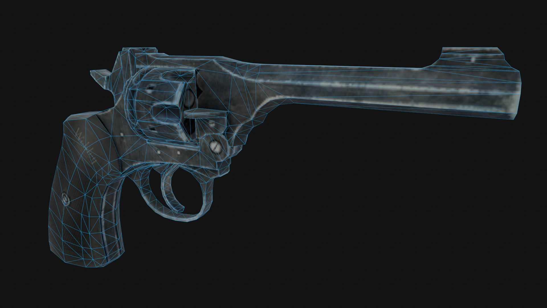 Webley Revolver Low-poly 3D model_7