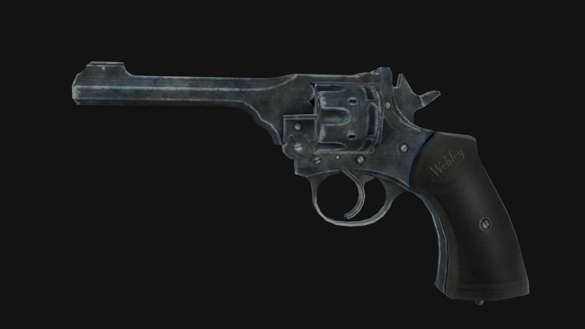 Webley Revolver Low-poly 3D model_1