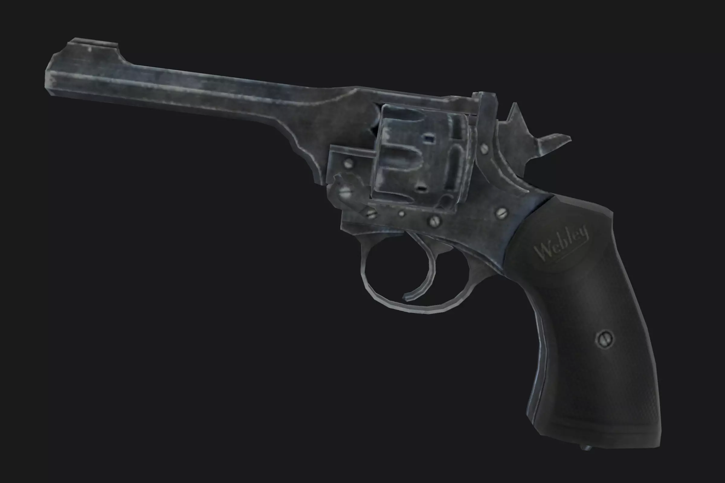 Webley Revolver Low-poly 3D model_0