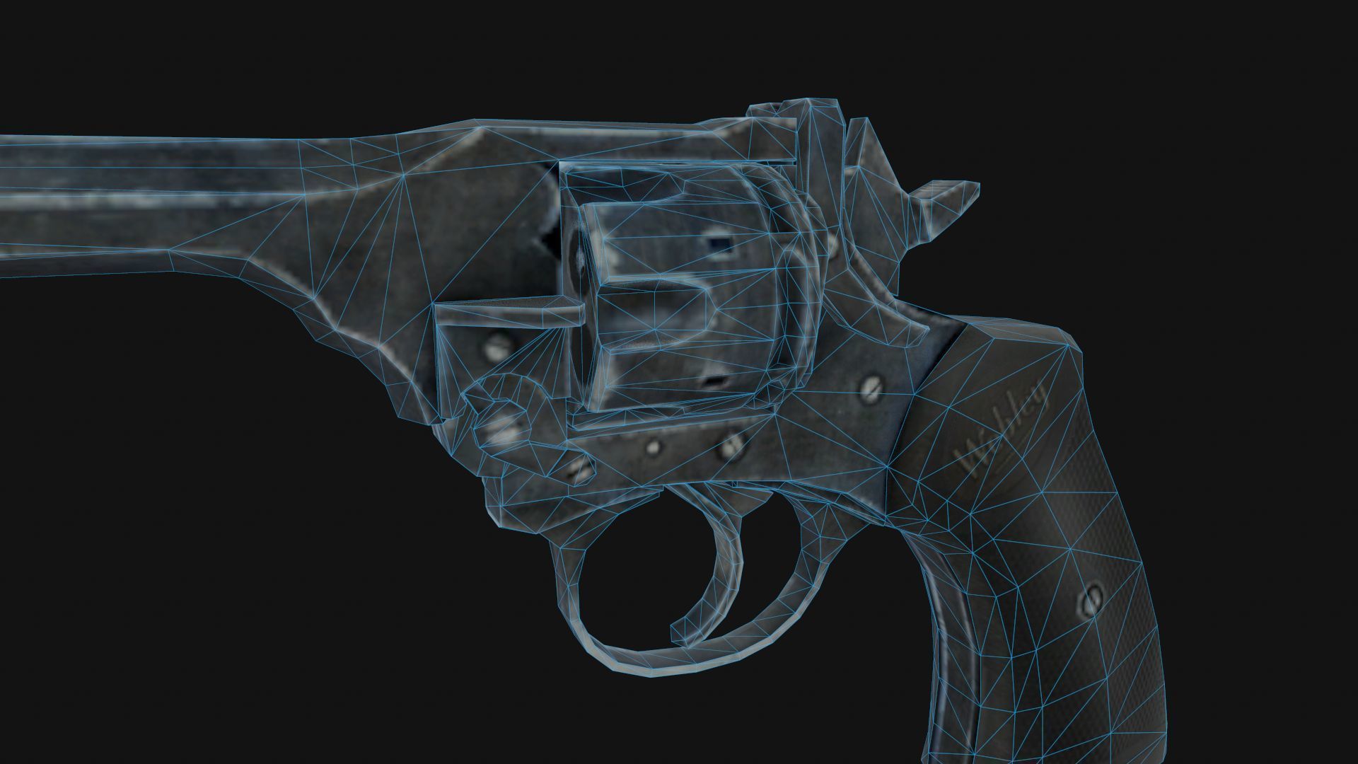 Webley Revolver Low-poly 3D model_6