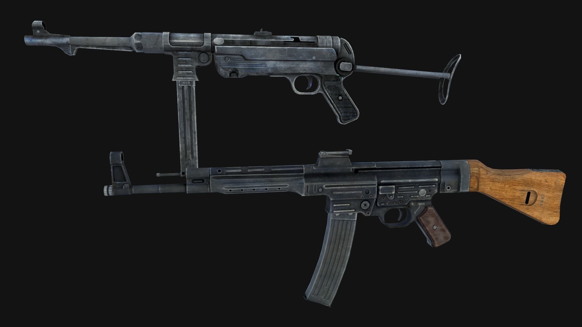 WW2 Weapons Pack Low-poly 3D model_4