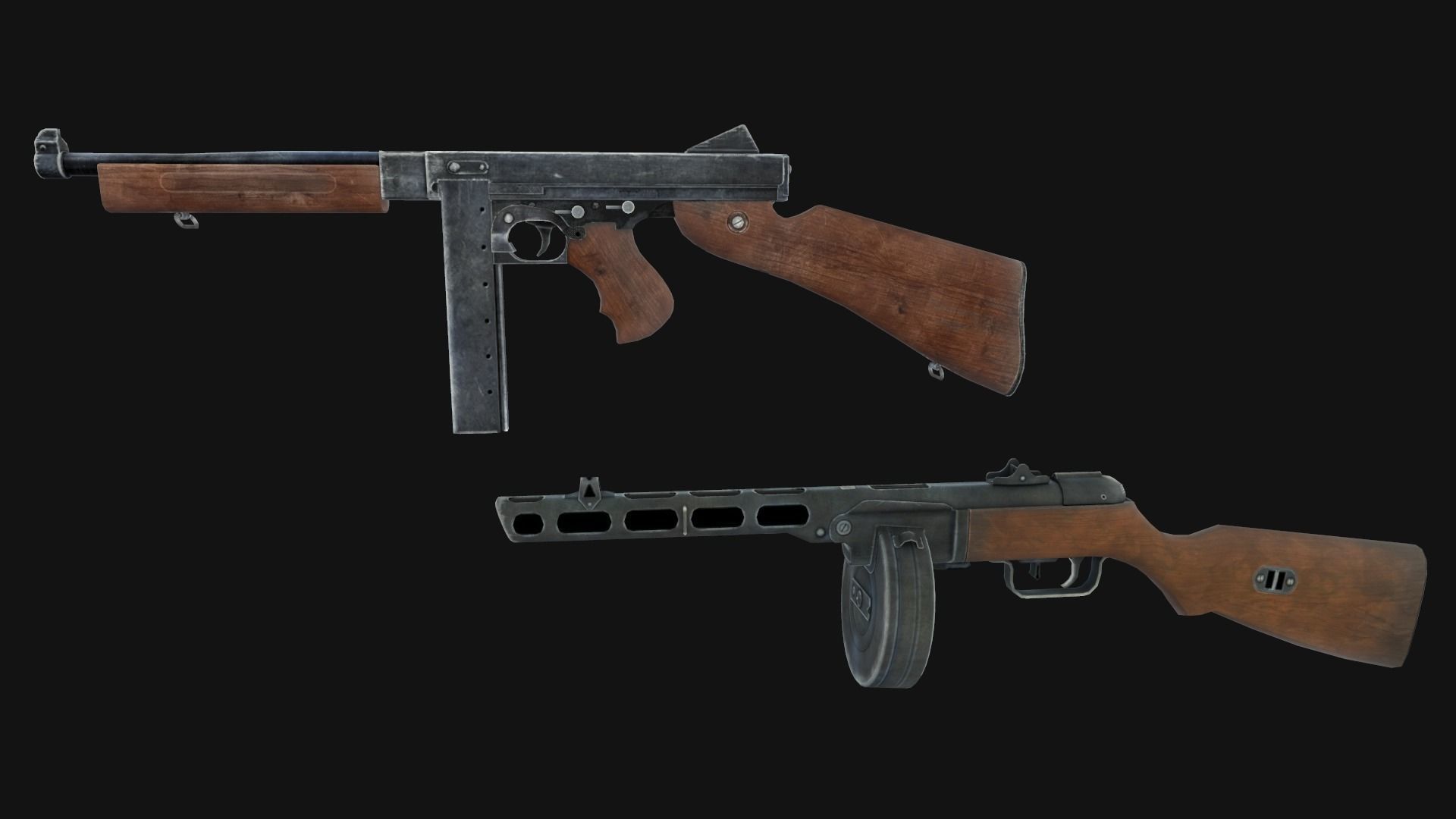 WW2 Weapons Pack Low-poly 3D model_5