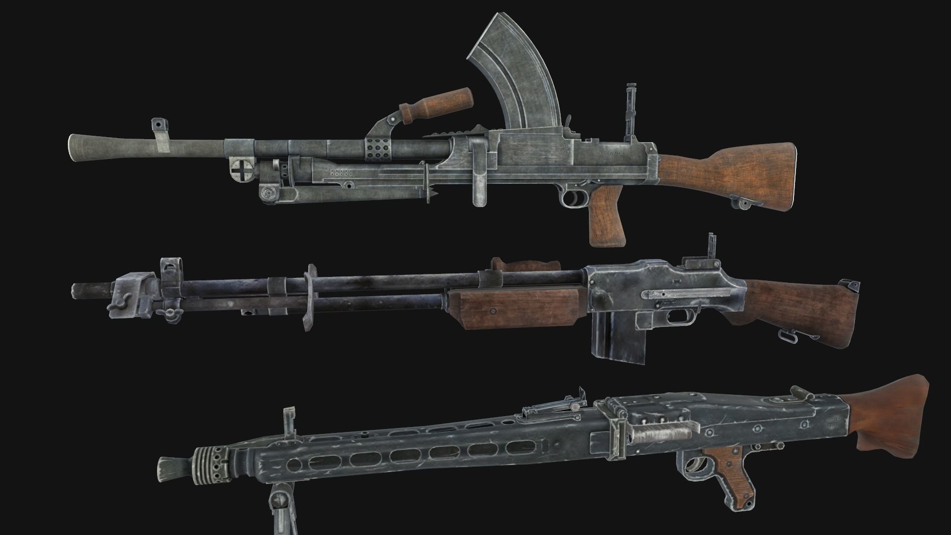 WW2 Weapons Pack Low-poly 3D model_6