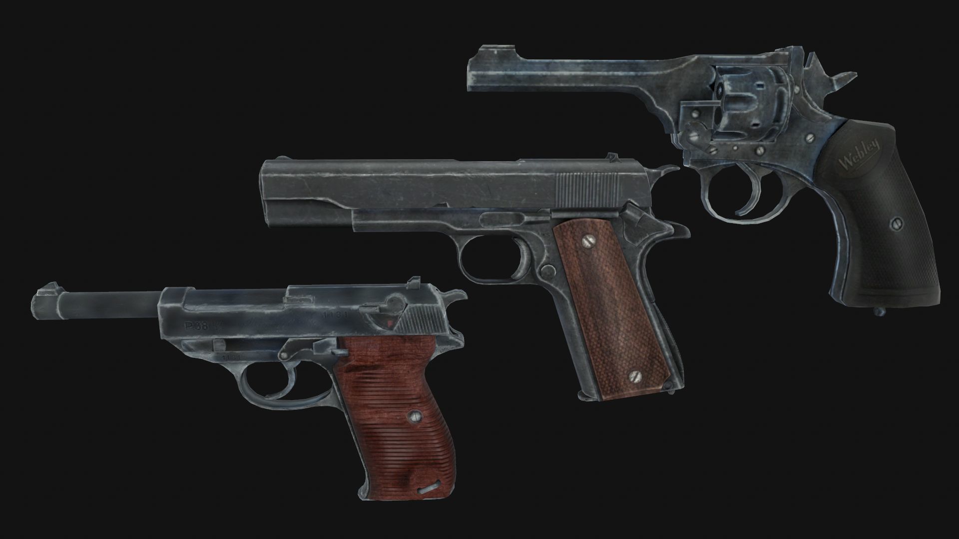 WW2 Weapons Pack Low-poly 3D model_1