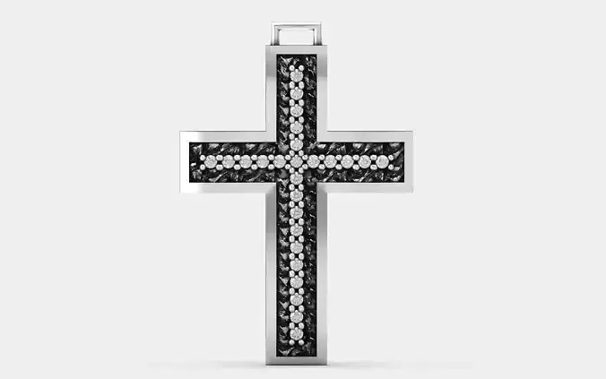 Cross patterned cross with texture saint jesus cristian 8 3D print model
