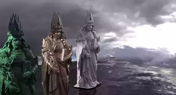 Dark Ages Queen Statue 3D