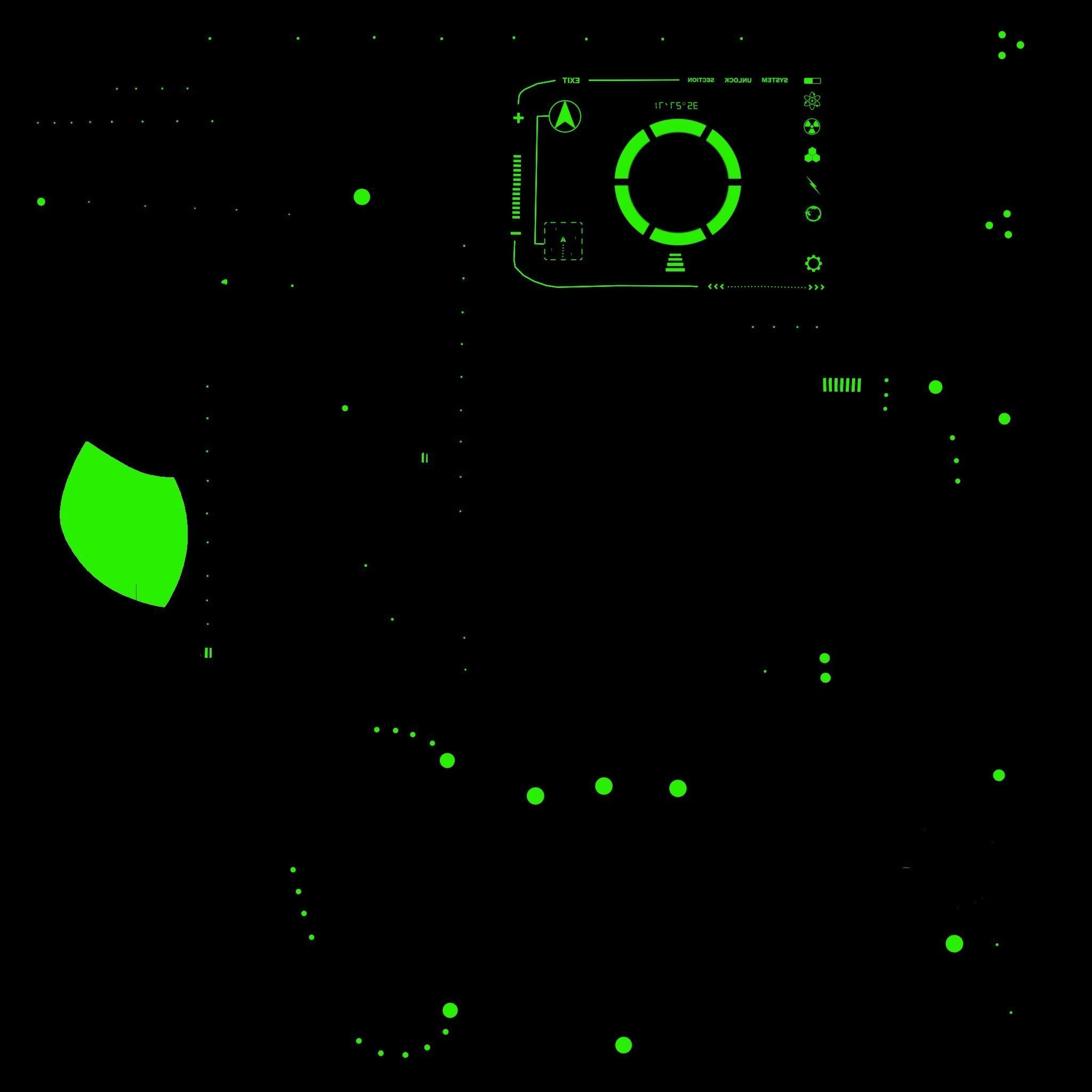 SciFi Glasses E01 Black Green - Character Design Fashion Low-poly 3D model_20