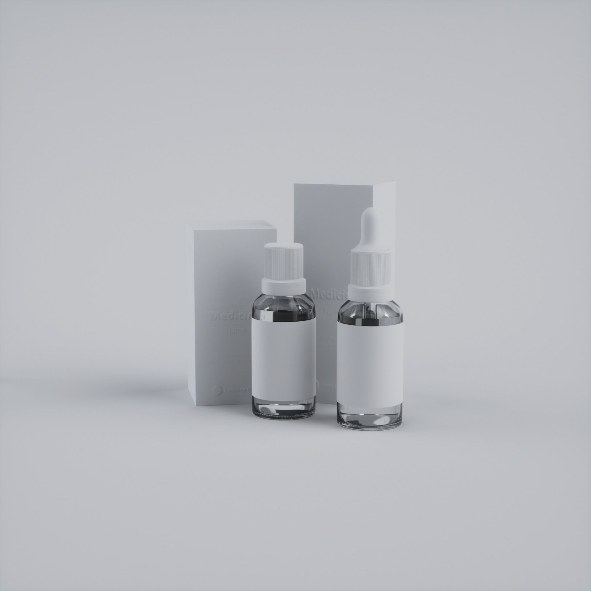 Medicine 3D Model - Flask and Box Low-poly 3D model_3