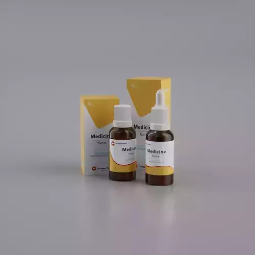Medicine 3D Model - Flask and Box