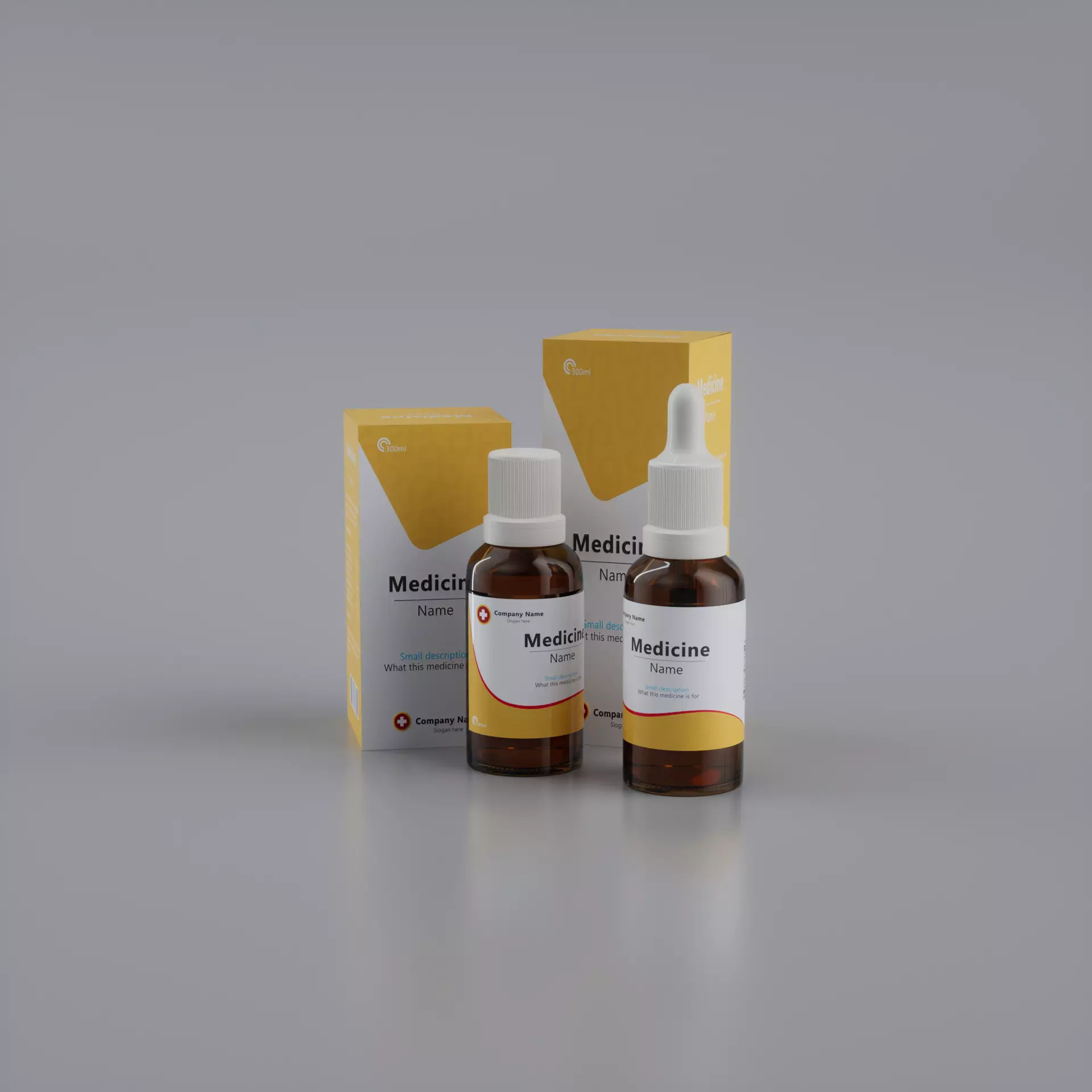 Medicine 3D Model - Flask and Box Low-poly 3D model_0