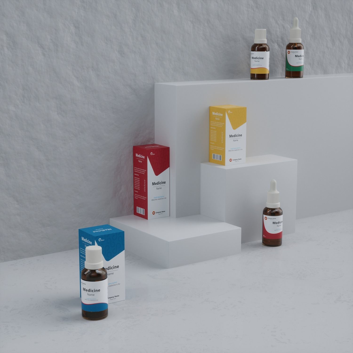 Medicine 3D Model - Flask and Box Low-poly 3D model_9