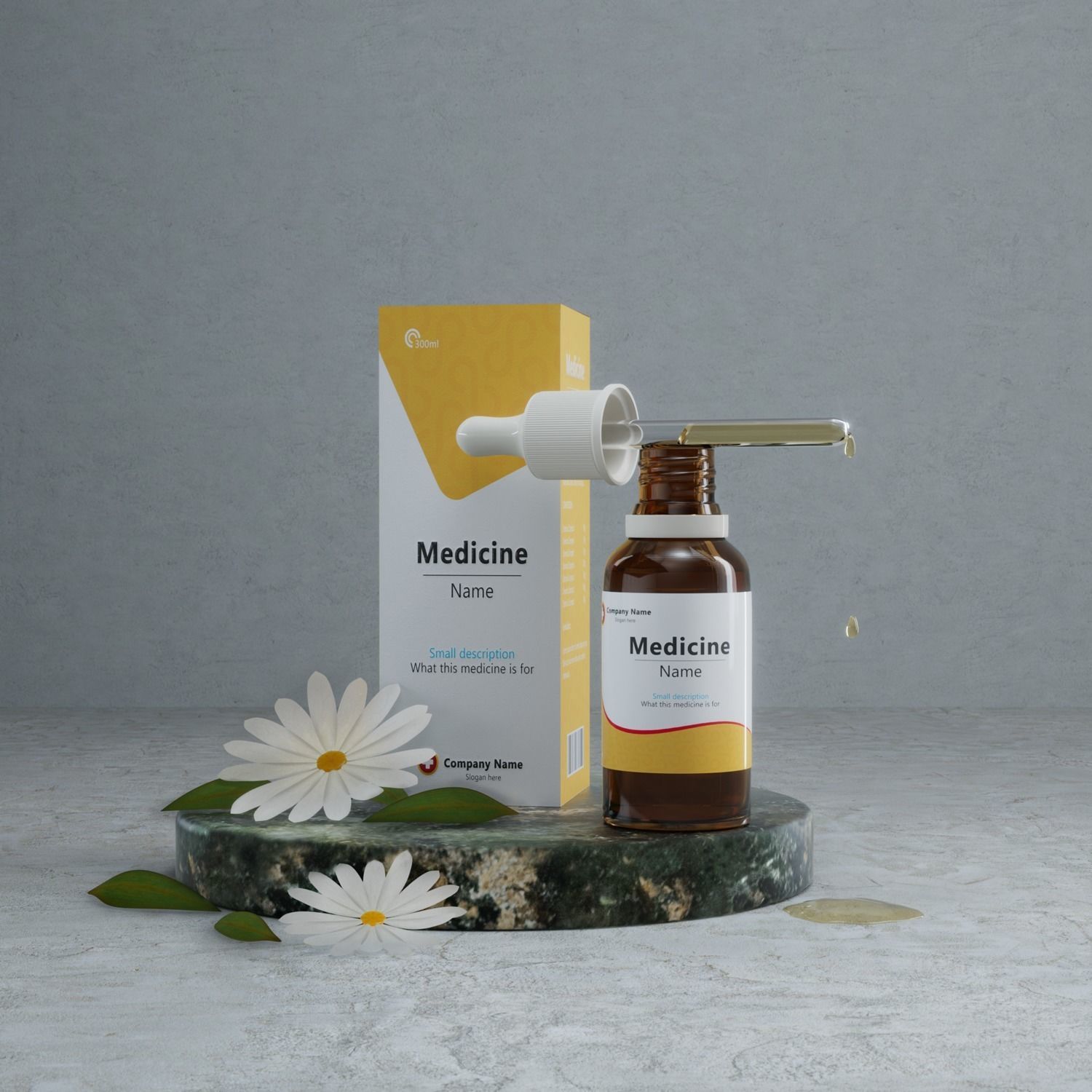 Medicine 3D Model - Flask and Box Low-poly 3D model_10