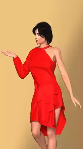Red Ruffle Dress 3D print model