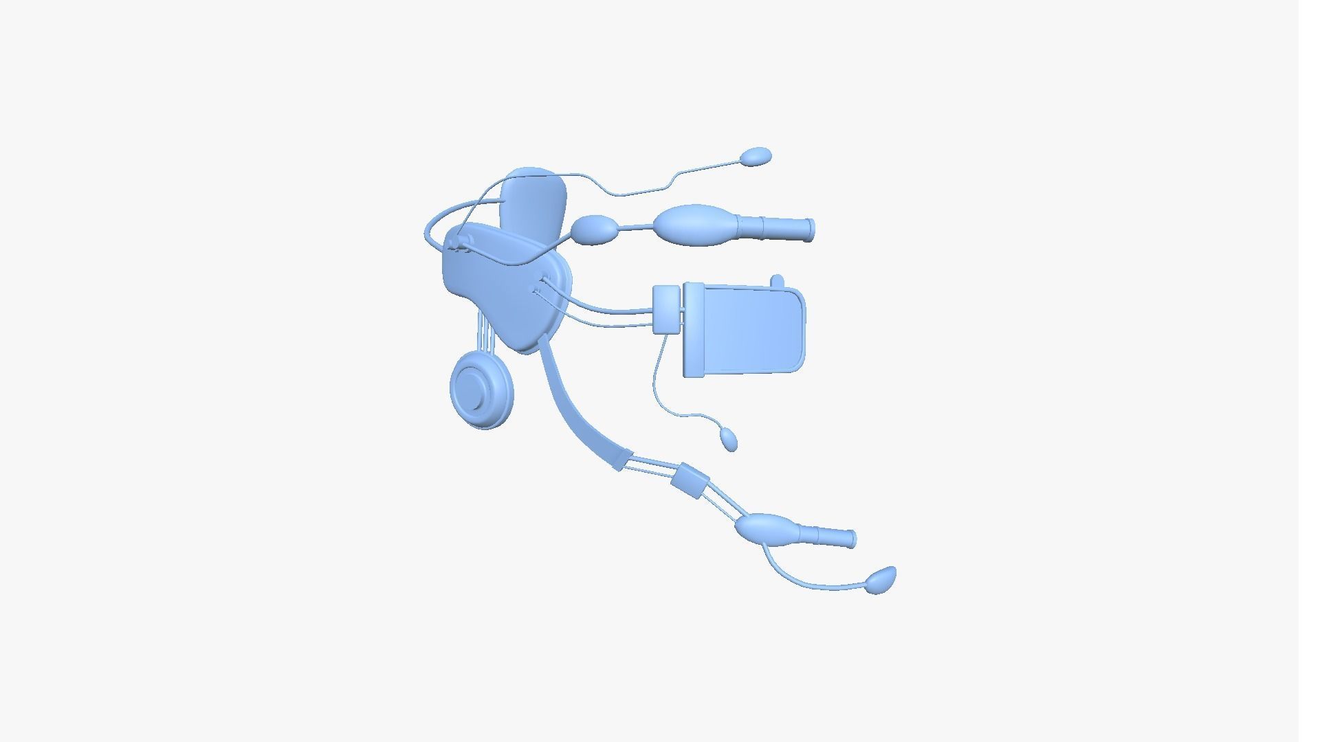 SciFi Glasses E02 White Blue - Character Design Fashion Low-poly 3D model_14