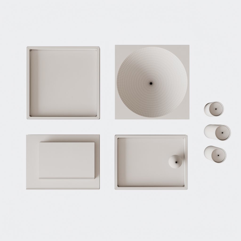 Modern Neutral Decoration Set 3D model_6