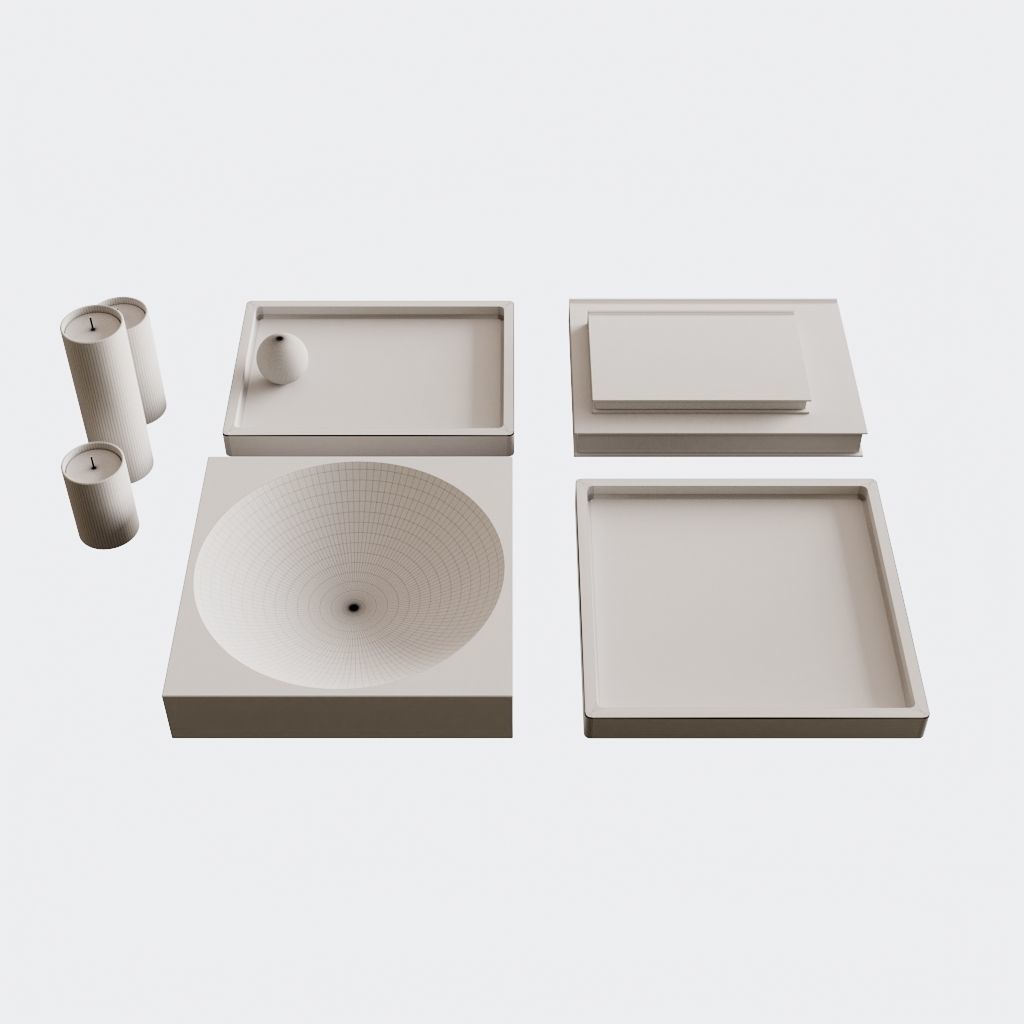 Modern Neutral Decoration Set 3D model_8