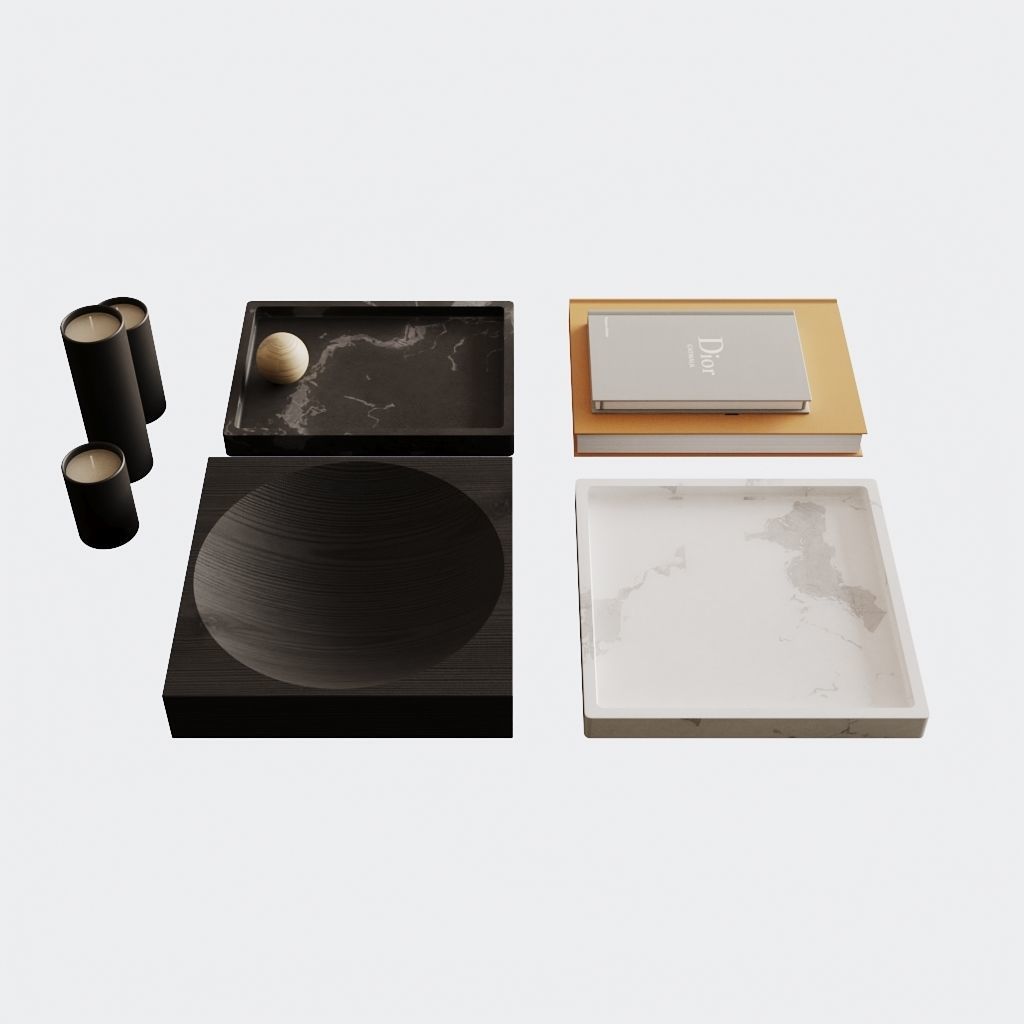 Modern Neutral Decoration Set 3D model_4