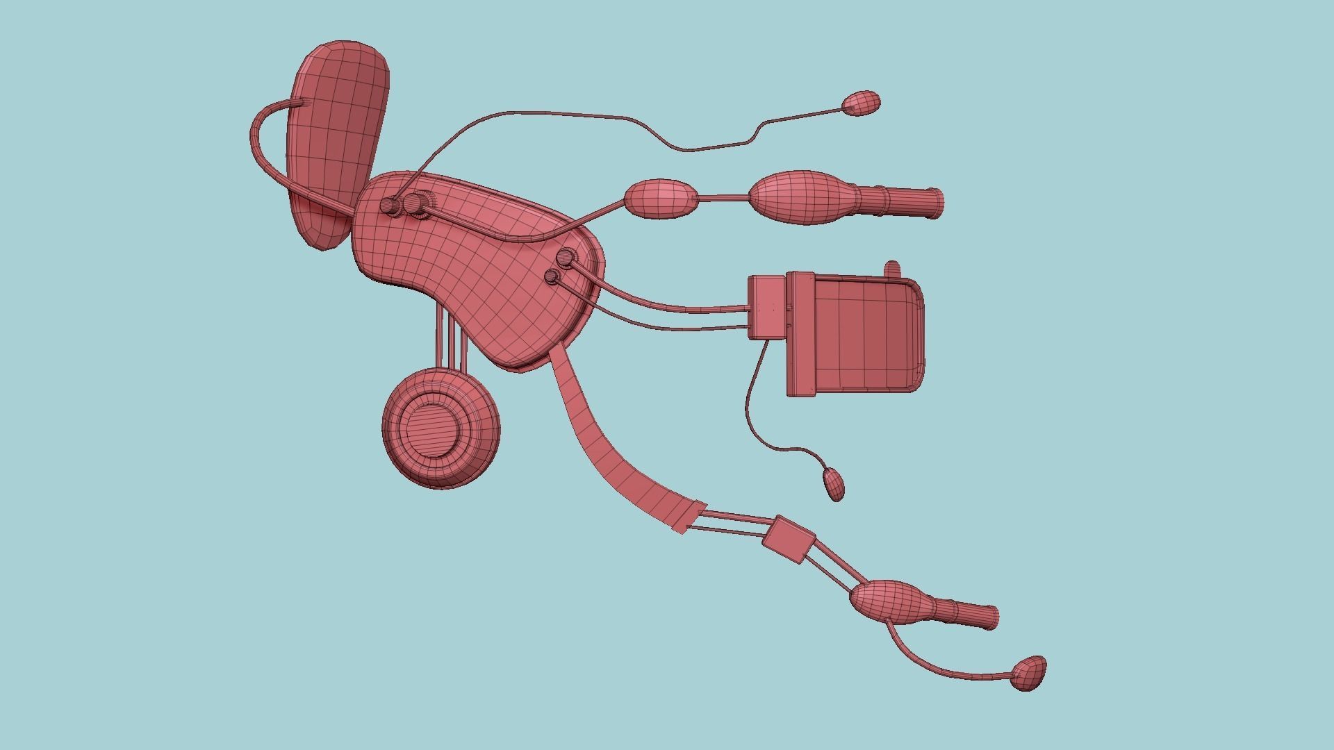 SciFi Glasses E03 Purple Black - Character Design Fashion Low-poly 3D model_19